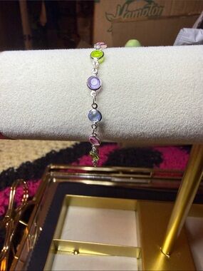 Barzel Multicolor Crystal Link Bracelet - little girls bracelet
